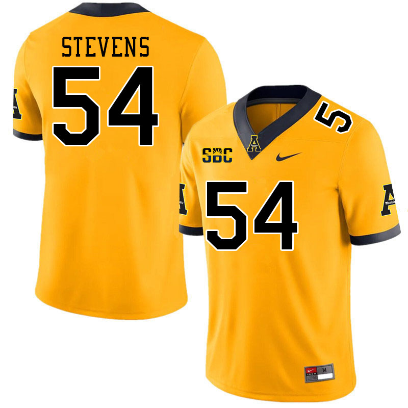 Men #54 Danny Stevens Appalachian State Mountaineers College Football Jerseys Stitched Sale-Gold